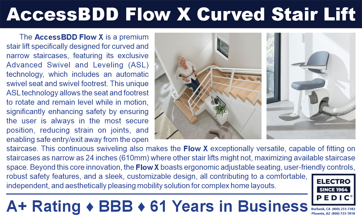 San Diego accessbdd flow x curved Stair Lift Chair